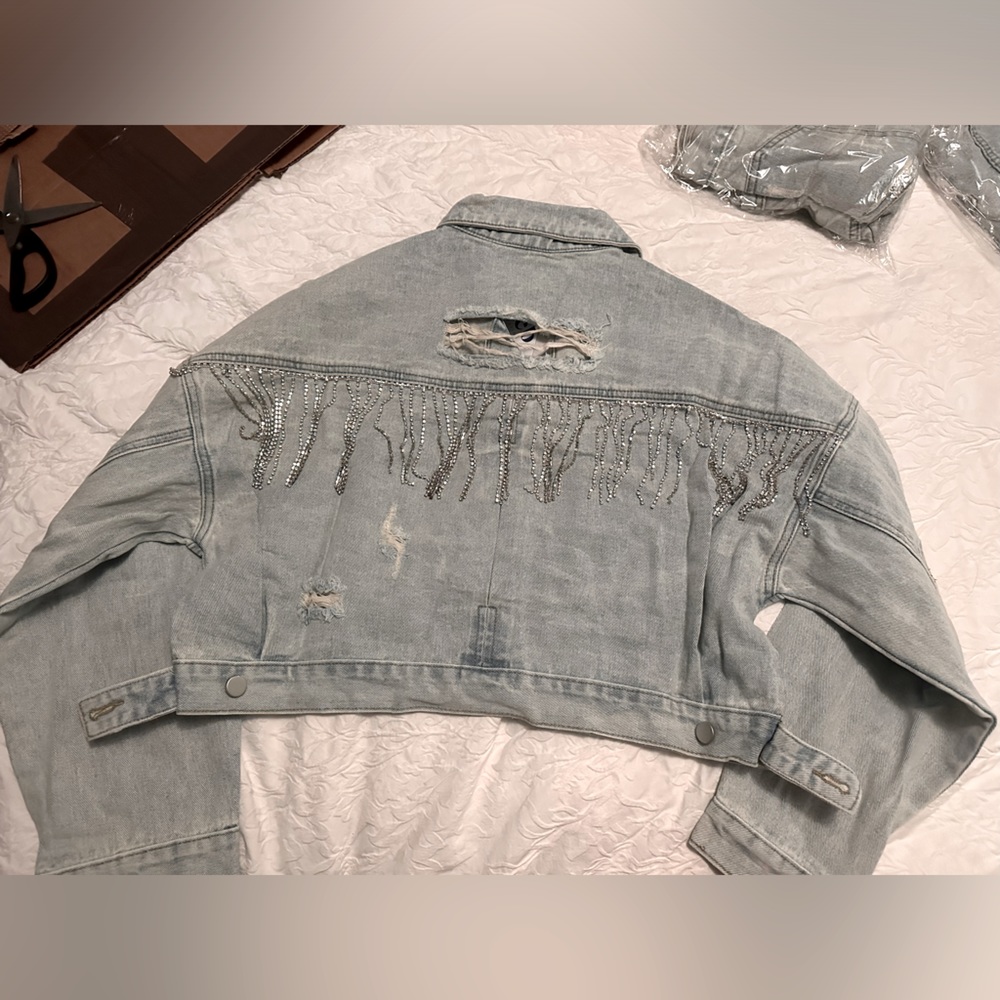 Light blue diamond Jean jacket